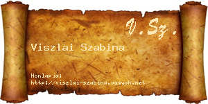 Viszlai Szabina névjegykártya